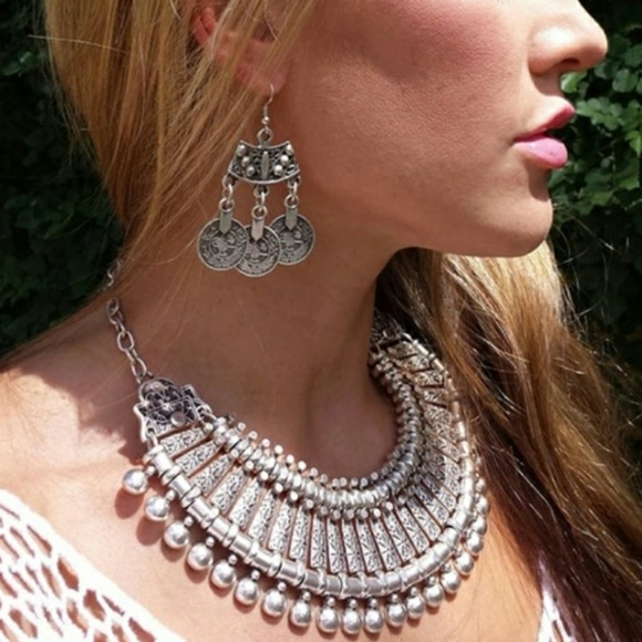 NWT Tibetan Silver Coin Earrings - Picture 2 of 4